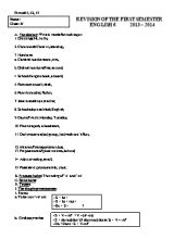 Đề cương ôn tập học kỳ 1 môn Tiếng Anh Lớp 6 - Năm học 2013-2014